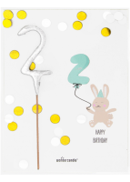 2 Baby Birthday Confetti Mini Wondercard